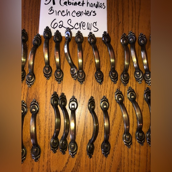 Vintage Amerock cabinet / drawer handle pulls 31 brass 735-1 Patno Amerock - Picture 5 of 15